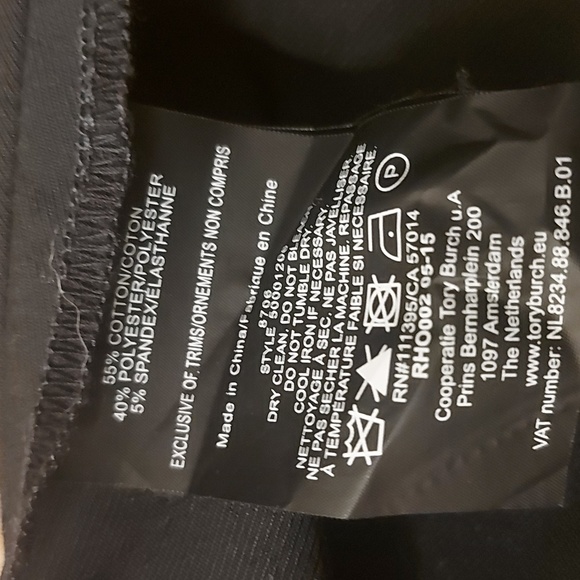 Designer/ Tory Burch/Women's Clothing/NWOT/ Skinny Pants/ Ankle/ Size US 14 - Picture 7 of 7